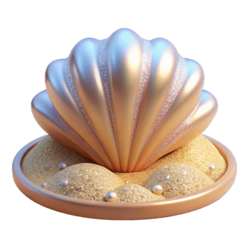 stunning minimalist Pearl Shell 3D Render professional png
