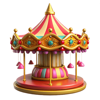 magnificent classic Whimsical 3D Carousel Illustration exclusive png