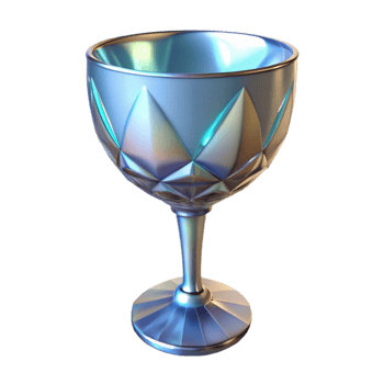 vibrant contemporary Iridescent Glass Goblet 3D Render original png
