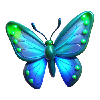 magnificent classic Vibrant 3D Butterfly Illustration high resolution png