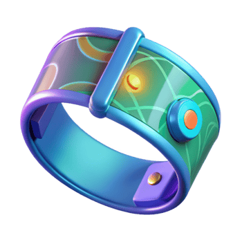 elegant classic Futuristic 3D Render of a Smart Bracelet 4K png