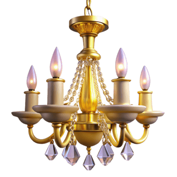 stunning abstract Elegant Gold Crystal Chandelier 3D Render 4K png