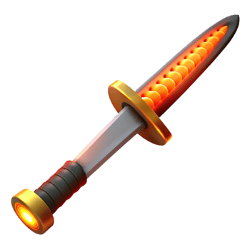 serene creative Glowing 3D Sword Render premium png