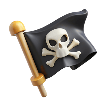stunning contemporary Jolly Roger 3D Render professional png