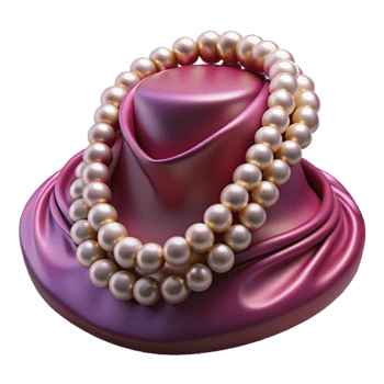 magnificent classic Elegant Pearl Necklace 3D Render high quality png