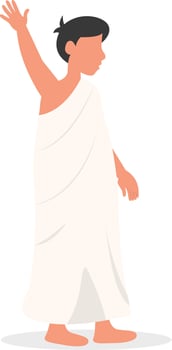 Islamic Hajj Pilgrims Illustration in Cartoon Design vector