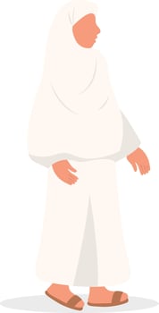 Islamic Hajj Pilgrims in Flat Design vector