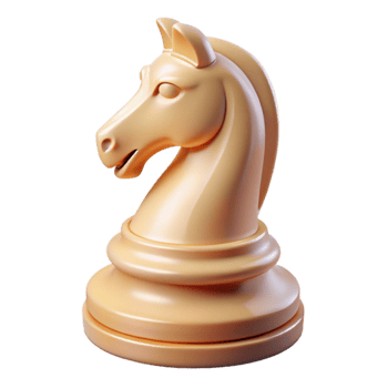 vibrant traditional Knight Chess Piece 3D Render high quality png