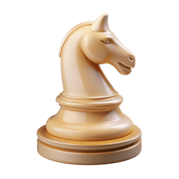 dramatic minimalist Knight Chess Piece 3D Render 4K png