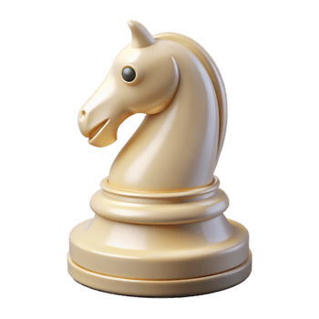 wonderful rustic Cream Knight Chess Piece 3D Render detailed png