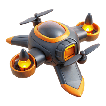 stunning minimalist Futuristic Drone 3D Render authentic png