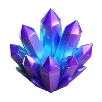 beautiful minimalist Glowing Crystal Cluster 3D Render genuine png