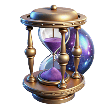 dramatic rustic Cosmic Hourglass 3D Render professional png