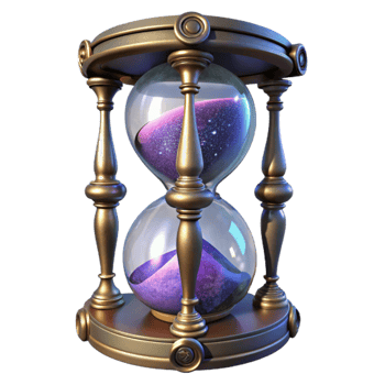 serene contemporary Cosmic Hourglass 3D Render authentic png
