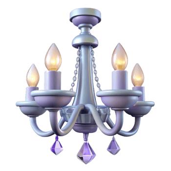 beautiful abstract Lavender Crystal Chandelier 3D Render premium png