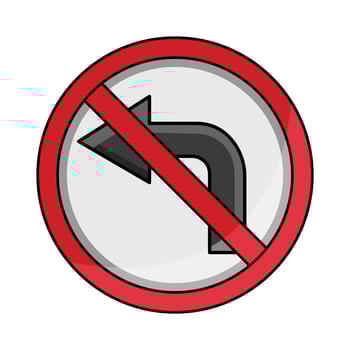 illustration of No Left Turn vector