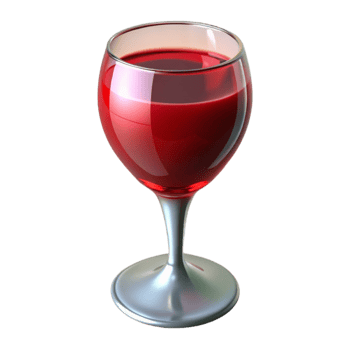 magnificent vintage Red Wine Glass 3D Render detailed png
