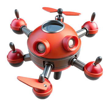 stunning abstract Red Drone 3D Model premium png