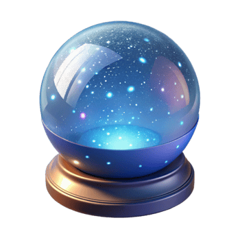 elegant minimalist 3D Render of Illuminated Glass Sphere with Stars premium png