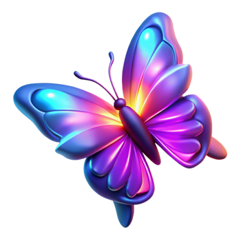 beautiful modern Vibrant 3D Butterfly Illustration original png