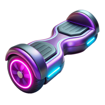 dramatic classic Neon Hoverboard 3D Render exclusive png
