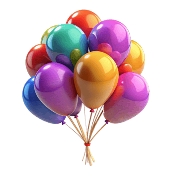 magnificent abstract Colorful 3D Balloon Bunch Illustration original png