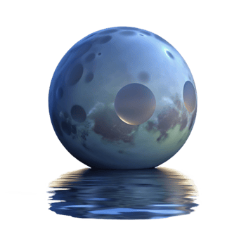 stunning traditional 3D Render Blue Planet Water Reflection 4K png