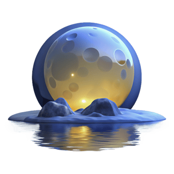 stunning modern Serene Moonlit Landscape 3D Render original png