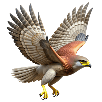 serene classic Majestic Hawk in Flight 3D Illustration genuine png