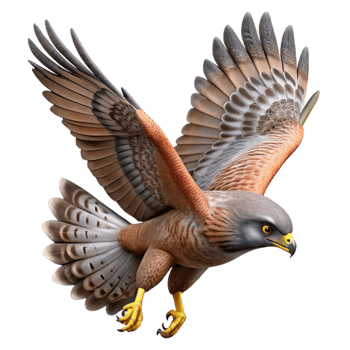 wonderful traditional Majestic Hawk 3D Illustration premium png