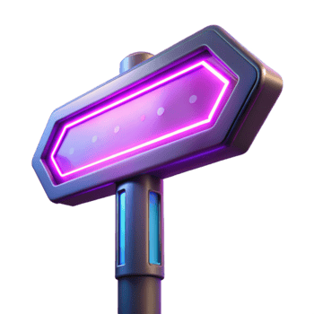 Neon Purple Signpost 3D Render png