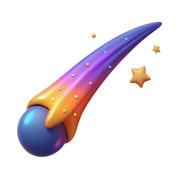 stunning modern Colorful 3D Comet Illustration genuine png