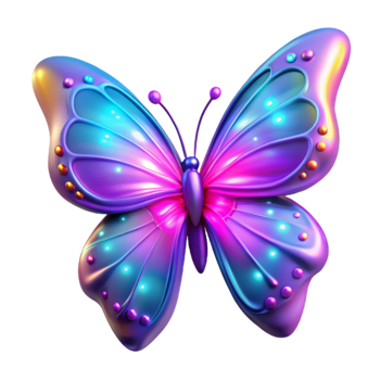 magnificent minimalist Vibrant 3D Butterfly Illustration genuine png