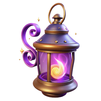 elegant modern Enchanted 3D Lantern Illustration 4K png