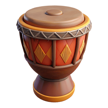 wonderful minimalist 3D Render of an Ornate Drum detailed png