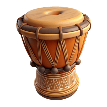 extraordinary modern 3D Render of an African Djembe Drum 4K png