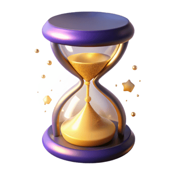 wonderful artistic Golden Hourglass 3D Render high resolution png