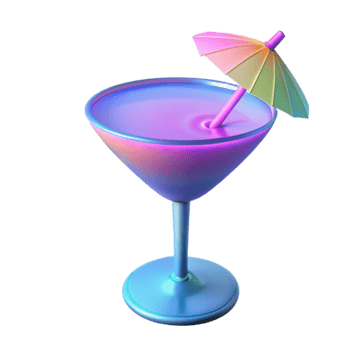 stunning creative Iridescent Cocktail 3D Render exclusive png