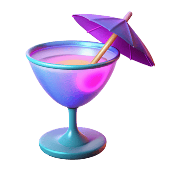 stunning artistic Neon Cocktail 3D Render professional png