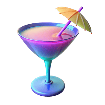 beautiful abstract Iridescent Cocktail 3D Render exclusive png