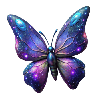 impressive contemporary Cosmic Butterfly 3D Illustration original png