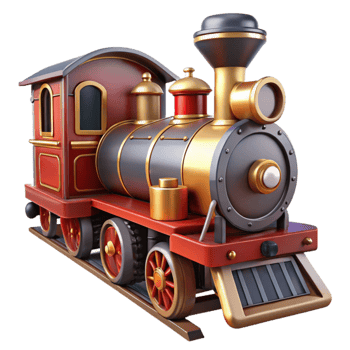 extraordinary artistic Vintage 3D Render of a Toy Train genuine png