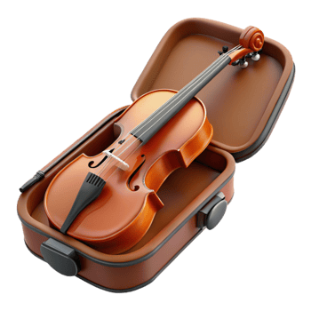 stunning modern 3D Render of Violin in Case exclusive png