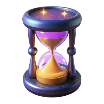 wonderful vintage Magical Hourglass 3D Render original png