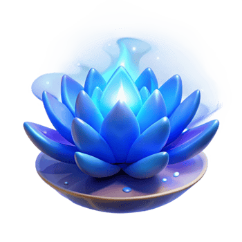 wonderful modern Glowing Blue Lotus 3D Illustration exclusive png
