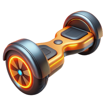 dramatic artistic Orange and Gray Hoverboard 3D Render professional png