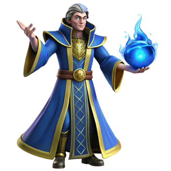 magnificent modern 3D Render Wizard Blue Robe Fantasy Illustration genuine png