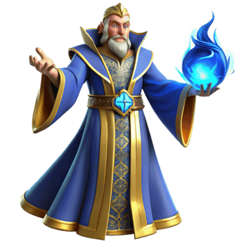 beautiful abstract Wise Wizard 3D Render, Fantasy Mage Illustration exclusive png