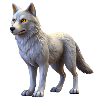 beautiful minimalist Arctic Wolf 3D Render detailed png