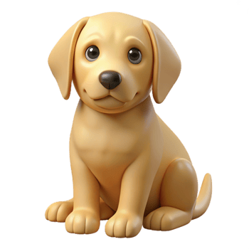 vibrant minimalist Adorable 3D Puppy Illustration authentic png